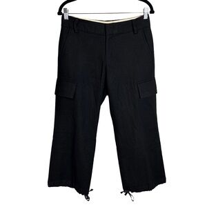 Banana Republic Martin Stretch Cropped Cargo Pants Women’s Size 2 Black Wide Leg